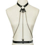 Harnais en cuir pour femme avec triple chaînes style bondage - disponible en 4 couleurs