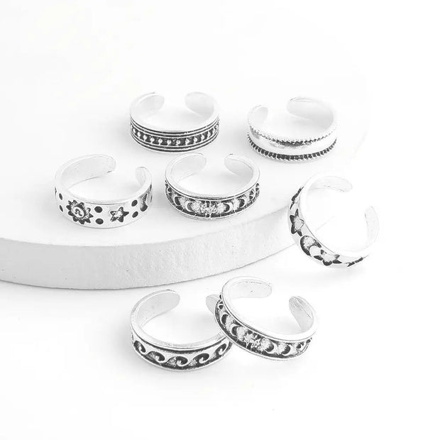 Bague De Pied En Argent - x7 Pièces - Chevillère Bijoux