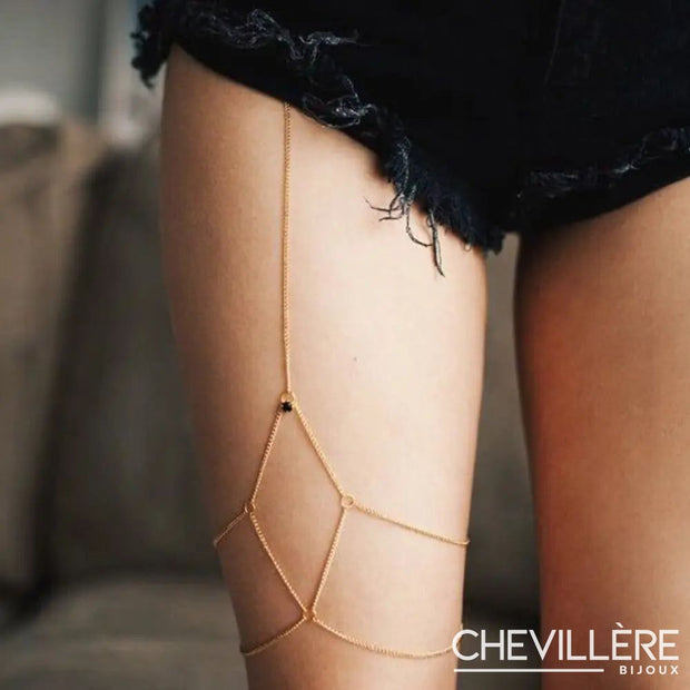 Chaîne De Cuisse Géométrique - Or - Chevillère Bijoux