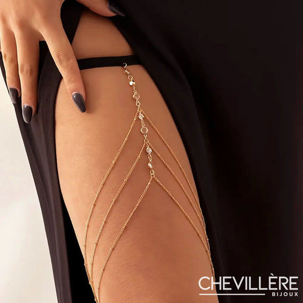 Chaîne De Cuisse Triple Or - Chevillère Bijoux