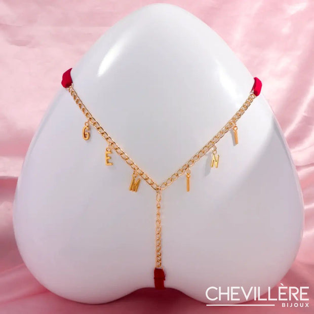 String Personnalisé Bordeaux - Chevillère Bijoux